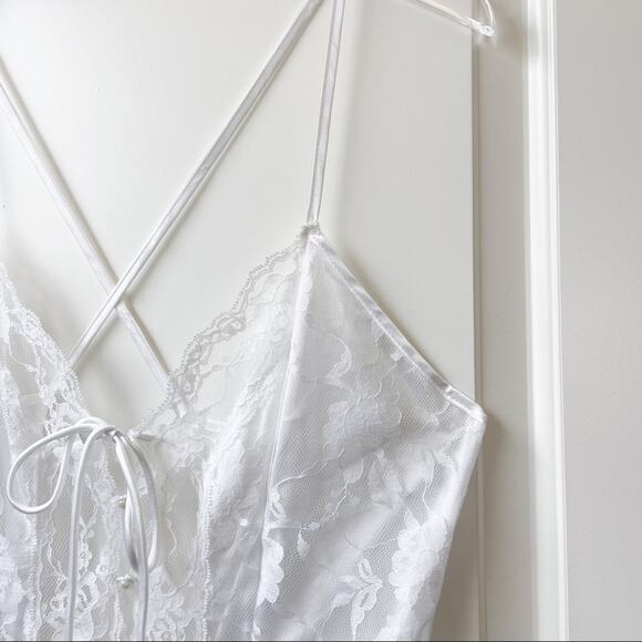 Tres Chic Designs Vintage White Lace Lingerie Chemise Slip M - Picture 13 of 14